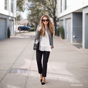 Banana Republic Black Sateen Crop Cotton Pants 2